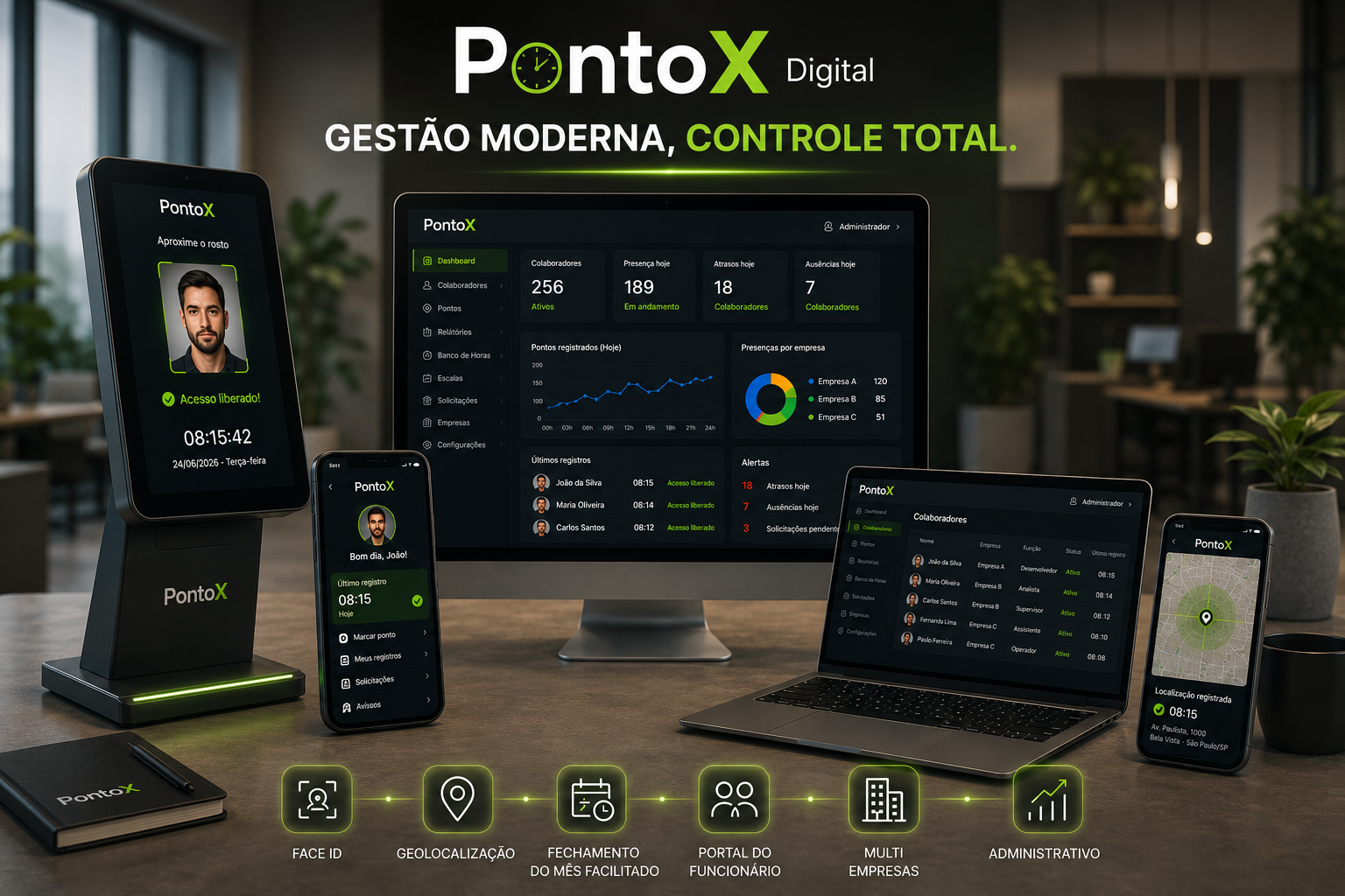 PontoX em desktop e celular